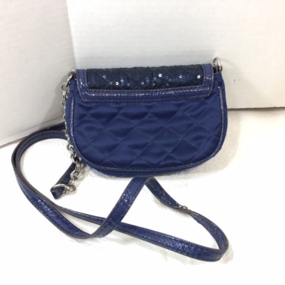 Guess Blue Sequin Sparkles Quilted Crossbody Bag - Picture 3 of 15